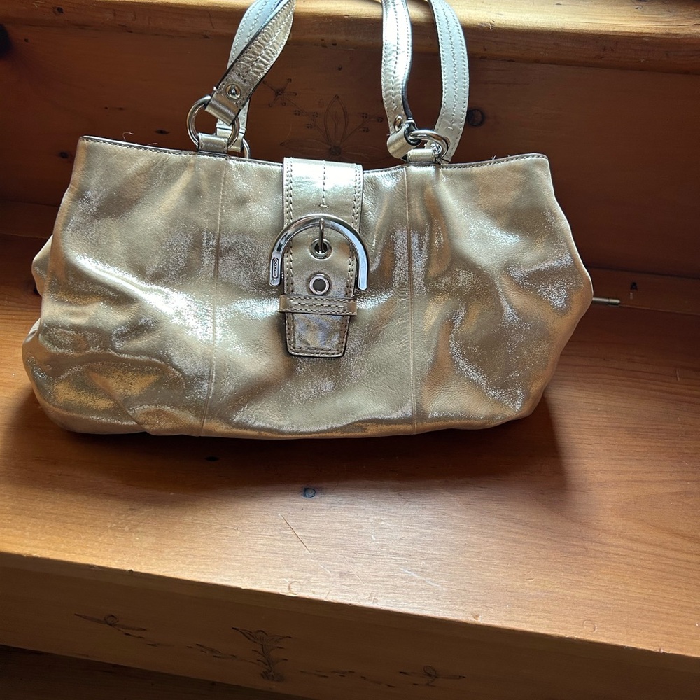 Coach leather handbag.